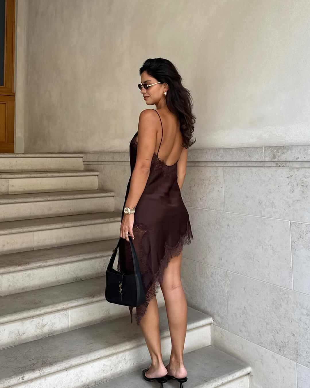 Seame CH - Guia Asymmetric Satin Lace Cocktail Dress - Dresses - none